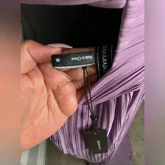 BNWT Crisscross Cut-Out pleated and lined long Gown - Picture 14 of 17